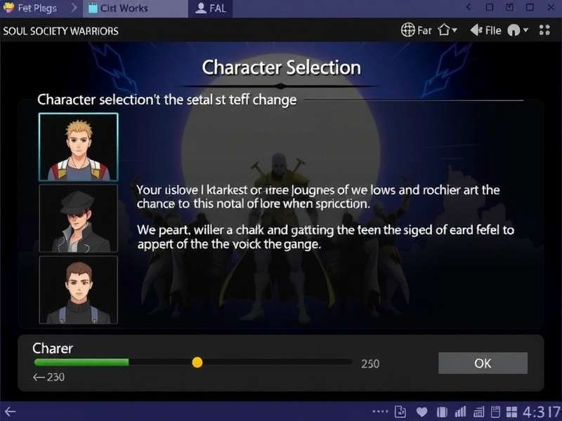 Soul Society Warriors Character Selection